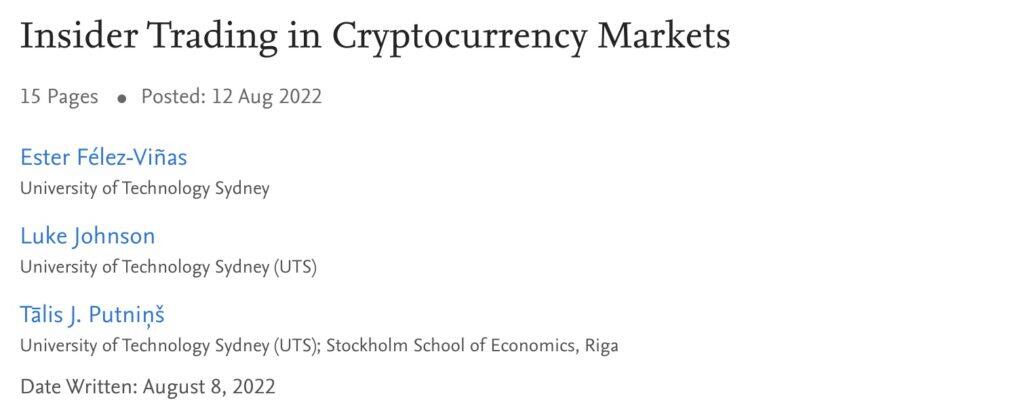 悉尼科技大学报告：Coinbase有10-25%代币上架恐存在内线交易-第2张图片-腾赚网