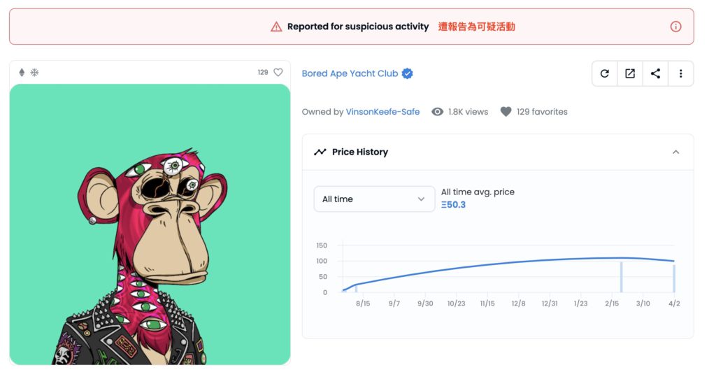 OpenSea有多少NFT遭窃？BAYC130个、Azuki153个…MAYC最多-第2张图片-腾赚网