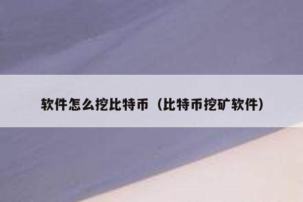 软件怎么挖比特币（比特币挖矿软件）-第1张图片-欧意下载