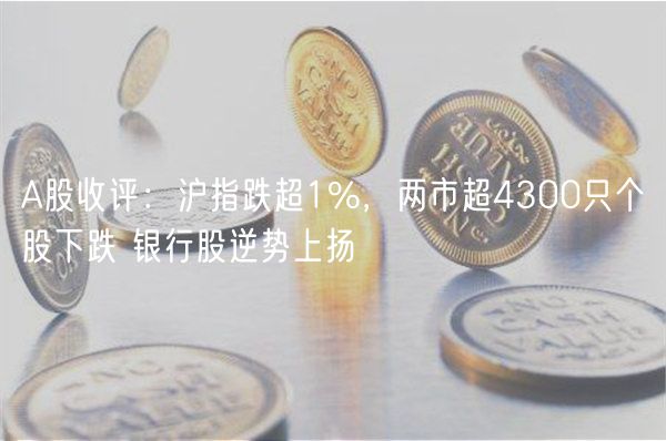 A股收评：沪指跌超1%，两市超4300只个股下跌 银行股逆势上扬-第1张图片-欧意下载