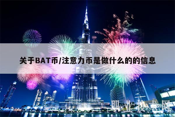 关于BAT币／注意力币是做什么的的信息-第1张图片-欧意下载